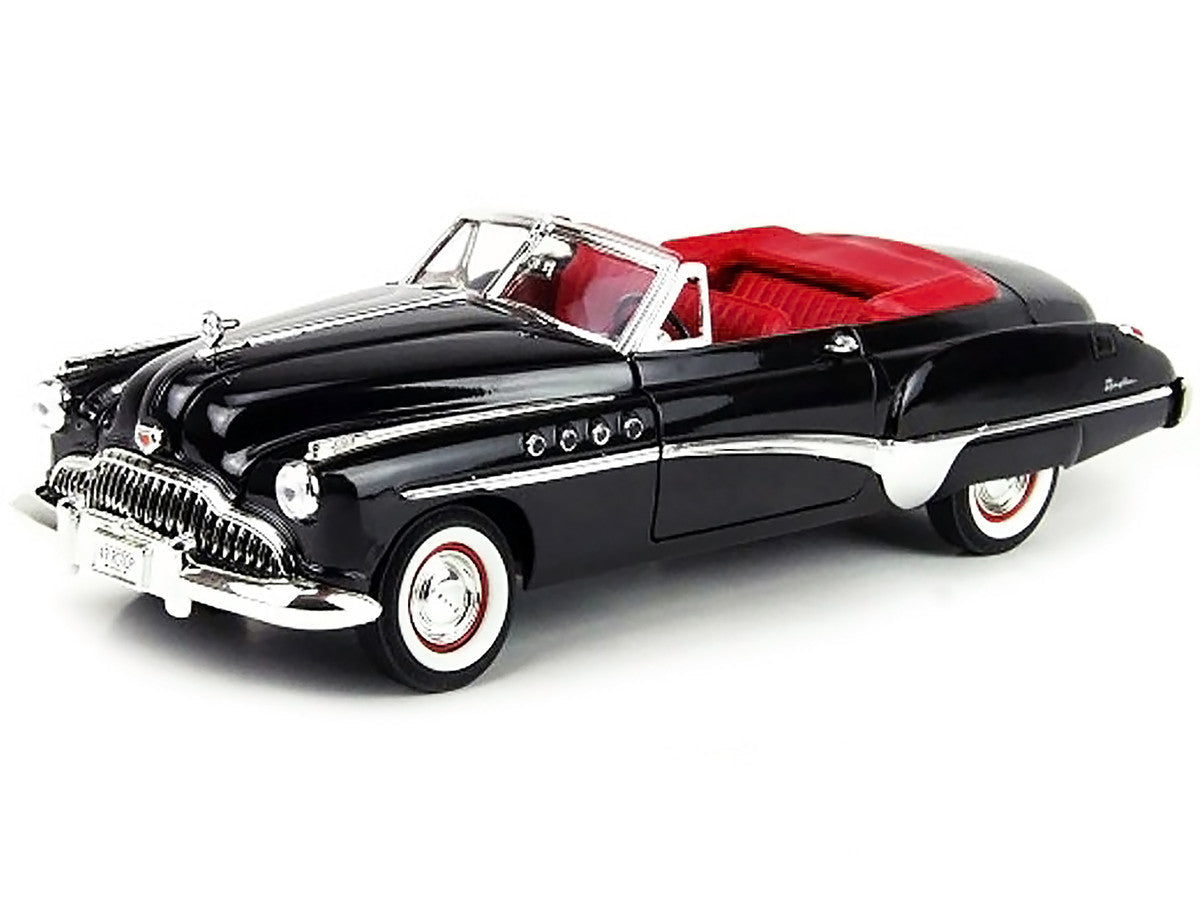 1949 Buick Roadmaster Black with Red Interior 1/18 Diecast Model Car by Motormax LuxuryLifeWay Online Store