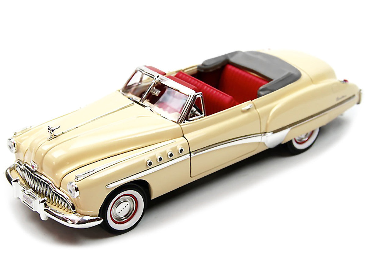 1949 Buick Roadmaster Cream with Red Interior 1/18 Diecast Model Car by Motormax LuxuryLifeWay Online Store
