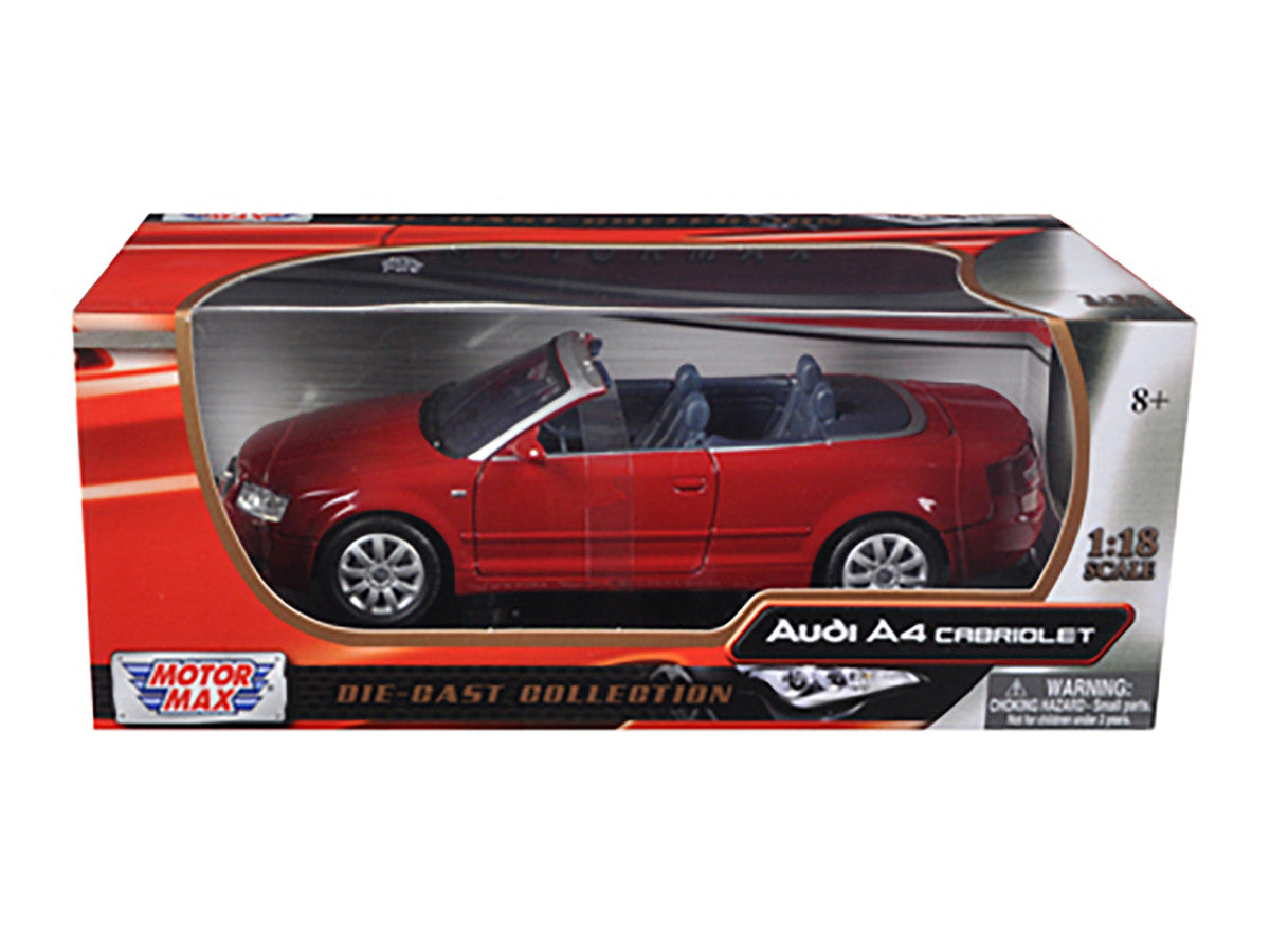 Audi A4 Red Convertible 1/18 Diecast Model Car by Motormax LuxuryLifeWay Online Store