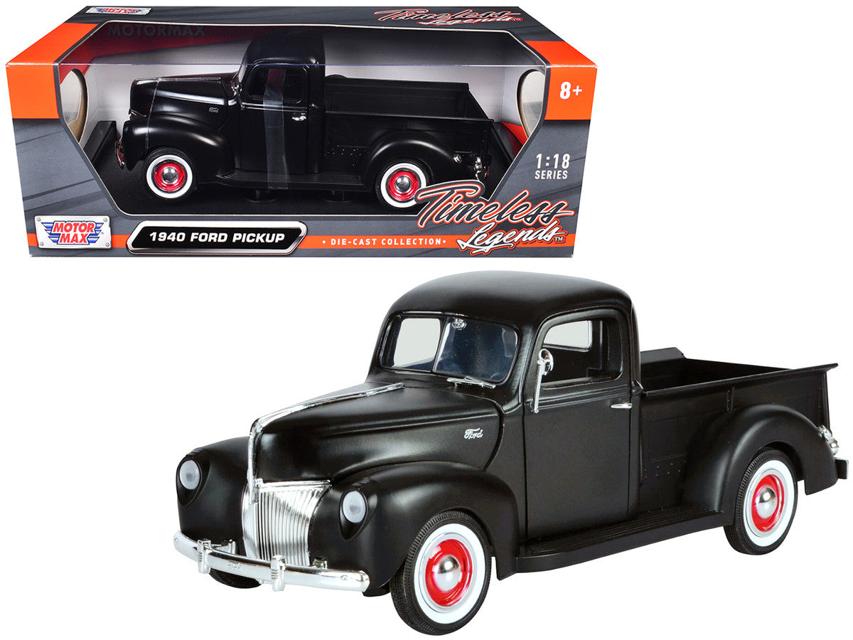 1940 Ford Pickup Matt Black 1/18 Diecast Model Car by Motormax LuxuryLifeWay Online Store