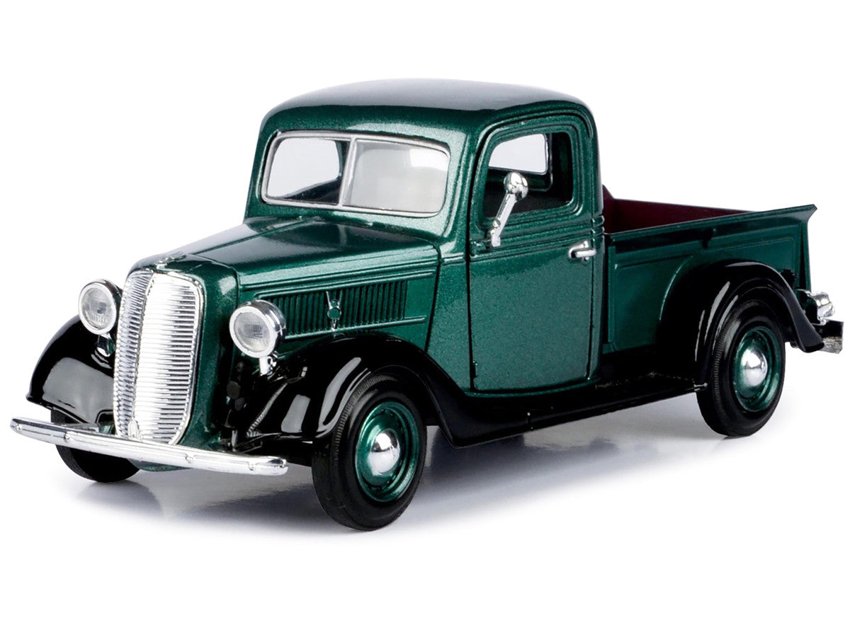 1937 Ford Pickup Truck Green and Black 1/24 Diecast Model Car by Motormax LuxuryLifeWay Online Store