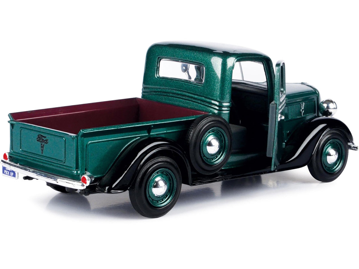 1937 Ford Pickup Truck Green and Black 1/24 Diecast Model Car by Motormax LuxuryLifeWay Online Store