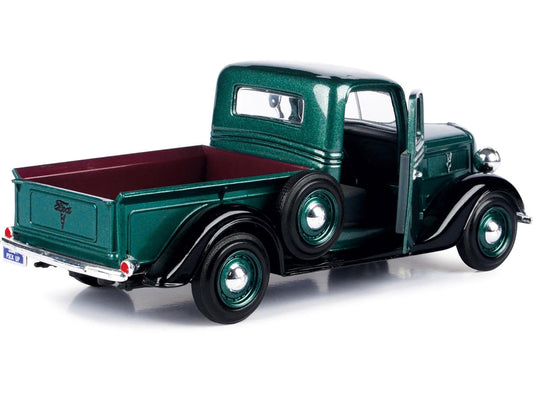 1937 Ford Pickup Truck Green and Black 1/24 Diecast Model Car by Motormax LuxuryLifeWay Online Store