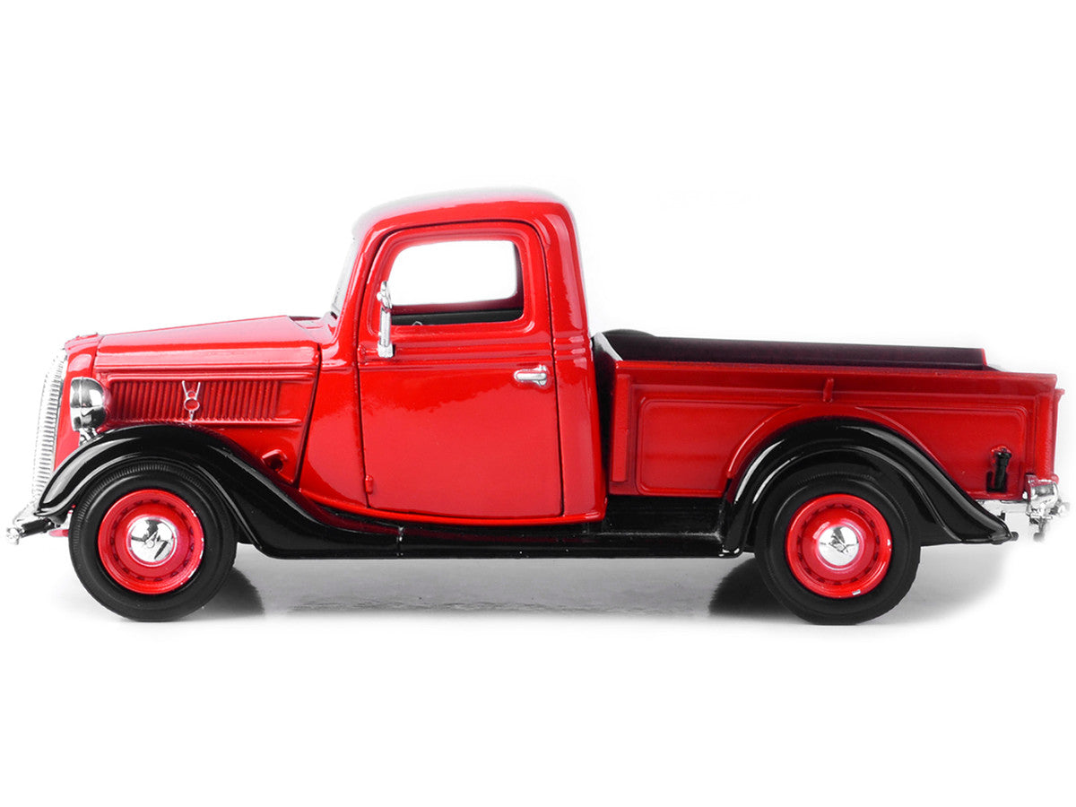 1937 Ford Pickup Truck Red and Black 1/24 Diecast Model Car by Motormax LuxuryLifeWay Online Store