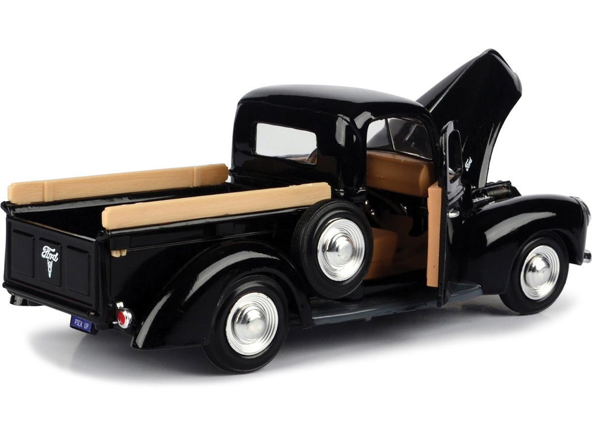 1940 Ford Pickup Truck Black 1/24 Diecast Model Car by Motormax LuxuryLifeWay Online Store