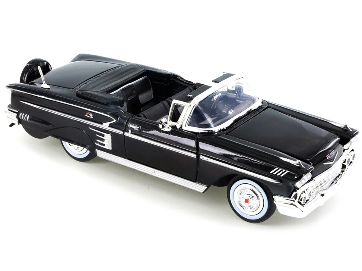 1958 Chevrolet Impala Convertible Black 1/24 Diecast Model Car by Motormax LuxuryLifeWay Online Store