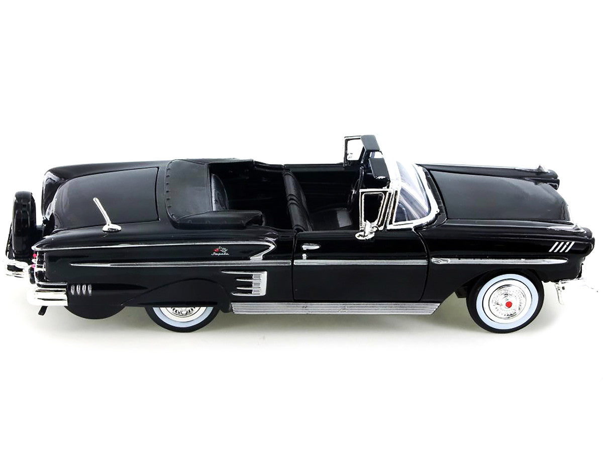 1958 Chevrolet Impala Convertible Black 1/24 Diecast Model Car by Motormax LuxuryLifeWay Online Store