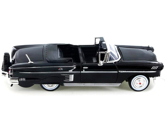 1958 Chevrolet Impala Convertible Black 1/24 Diecast Model Car by Motormax LuxuryLifeWay Online Store