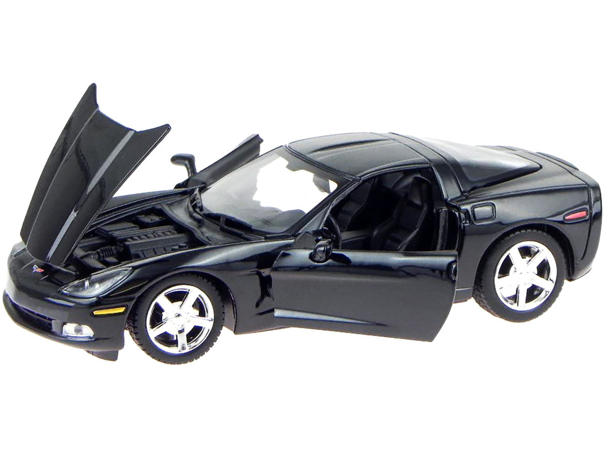 2005 Chevrolet Corvette C6 Coupe Black 1/24 Diecast Model Car by Motormax LuxuryLifeWay Online Store