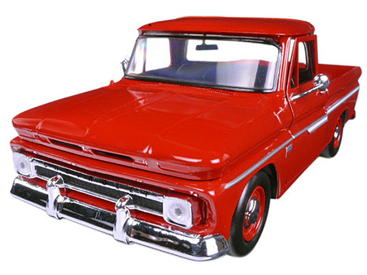 1966 Chevrolet C10 Fleetside Pickup Truck Red 1/24 Diecast Model Car by Motormax LuxuryLifeWay Online Store