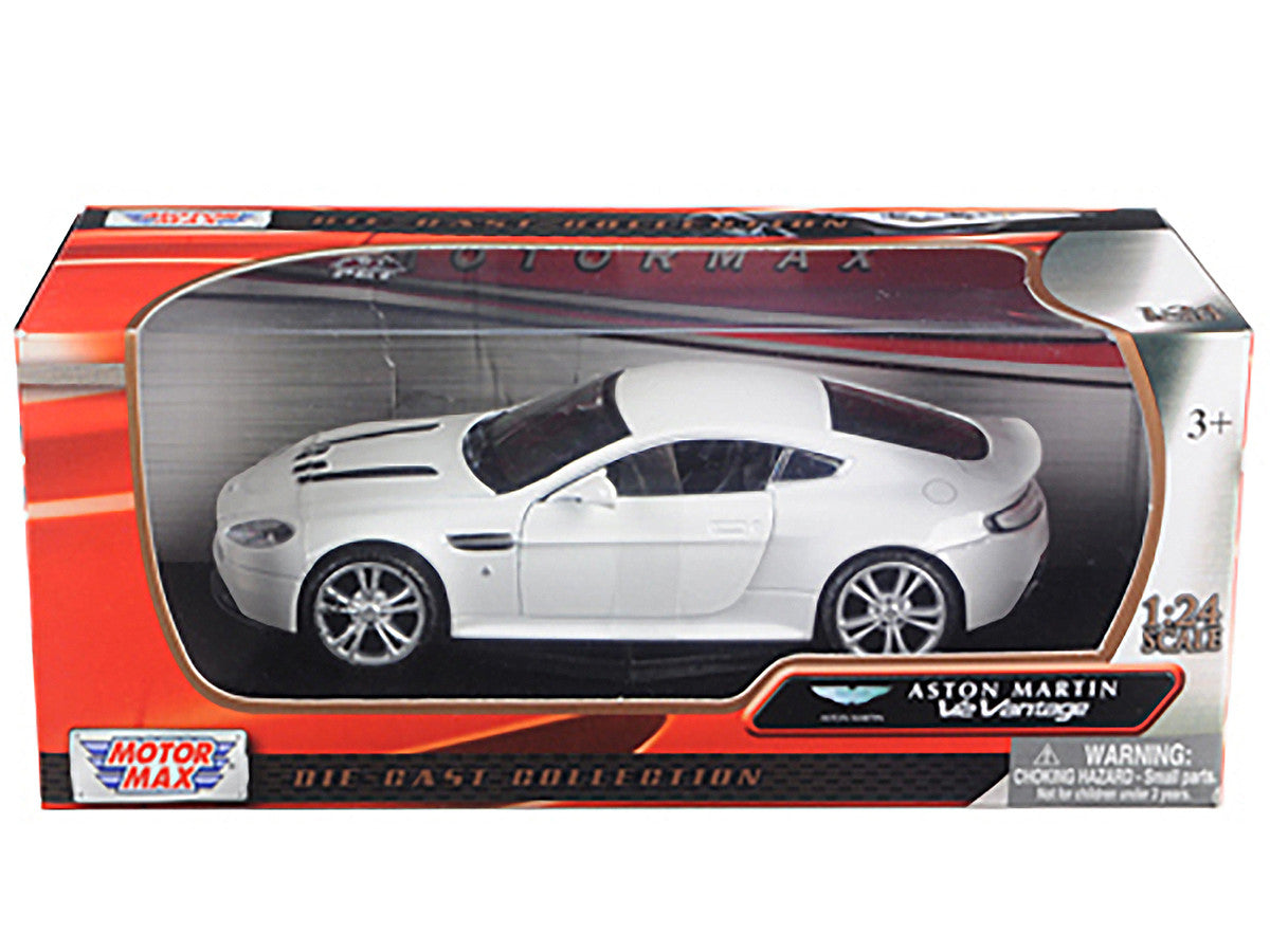 Aston Martin V12 Vantage Pearl White 1/24 Diecast Car Model by Motormax LuxuryLifeWay Online Store
