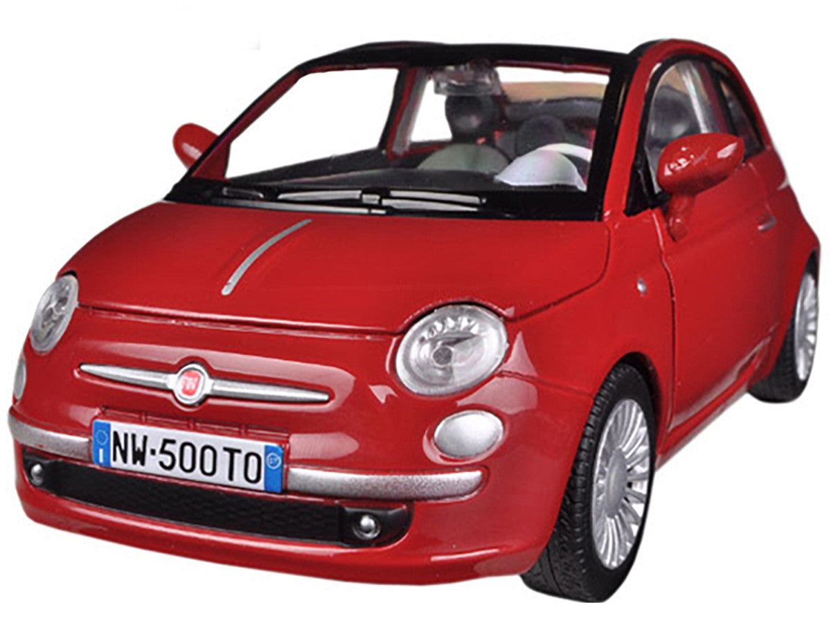 Fiat 500 Nuova Cabrio Red 1/24 Diecast Model Car by Motormax LuxuryLifeWay Online Store