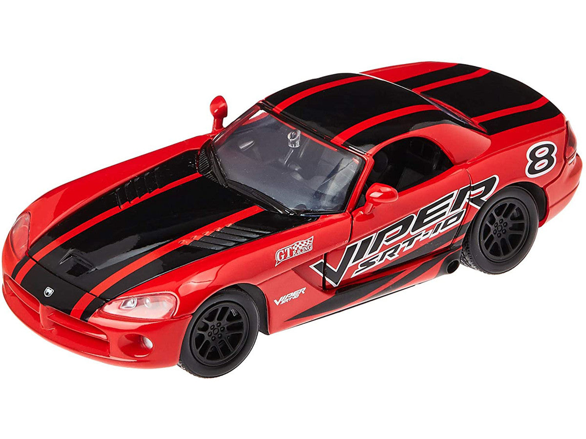 2003 Dodge Viper SRT-10 #8 Red with Black Stripes "GT Racing" Series 1/24 Diecast Model Car by Motormax LuxuryLifeWay Online Store