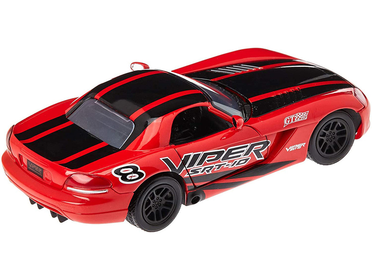 2003 Dodge Viper SRT-10 #8 Red with Black Stripes "GT Racing" Series 1/24 Diecast Model Car by Motormax LuxuryLifeWay Online Store