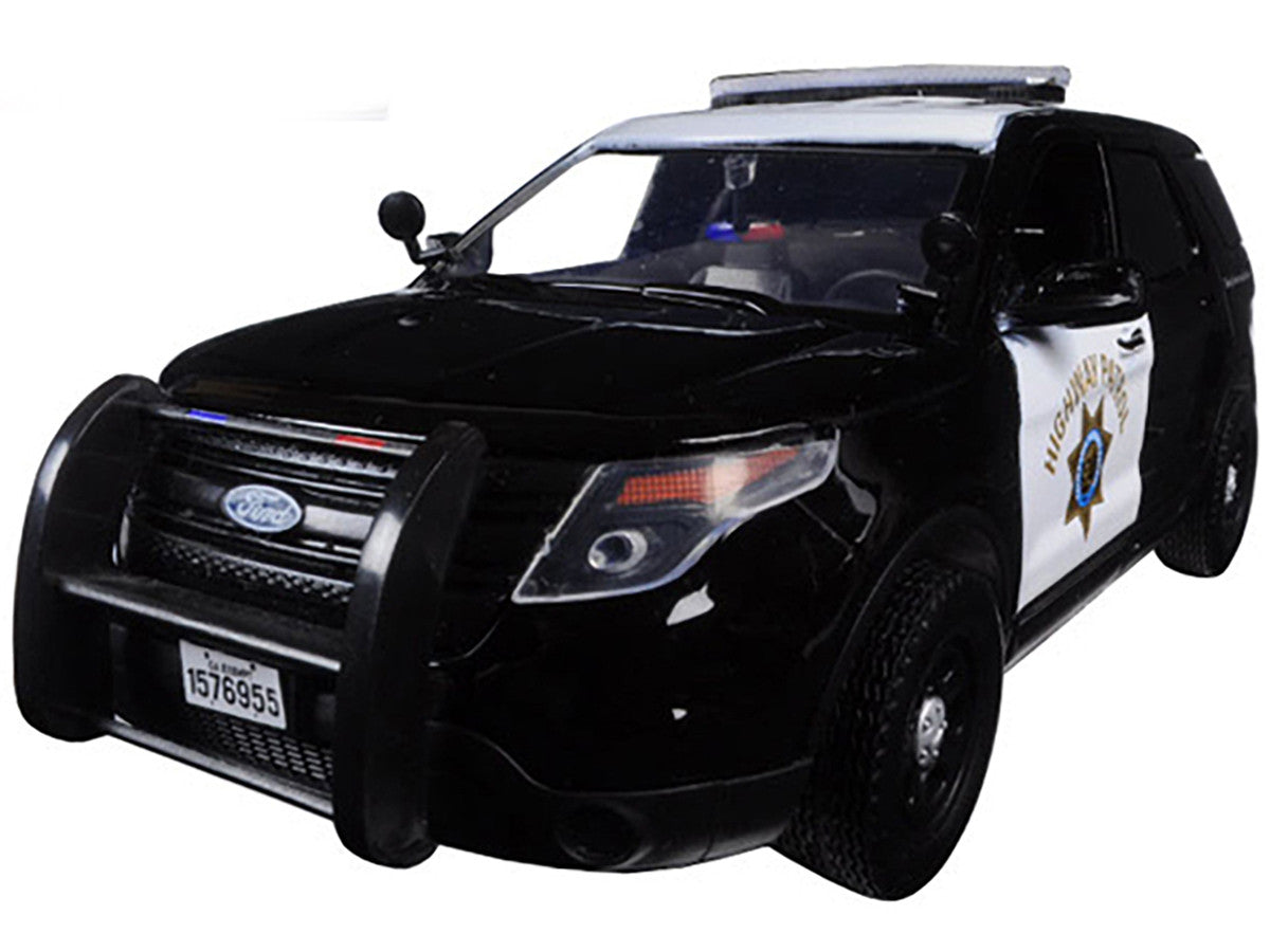 2015 Ford Interceptor Police Utility "California Highway Patrol" (CHP) Black and White 1/24 Diecast Model Car by Motormax LuxuryLifeWay Online Store