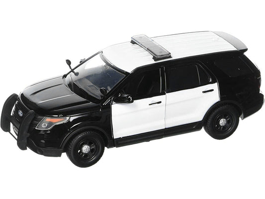 2022 Ford Police Interceptor Utility Unmarked Black and White 1/24 Diecast Model Car by Motormax LuxuryLifeWay Online Store