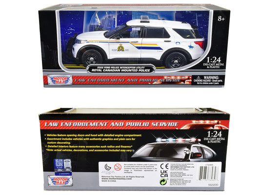 2022 Ford Police Interceptor Utility "RCMP (Royal Canadian Mounted Police)" White 1/24 Diecast Model Car by Motormax LuxuryLifeWay Online Store