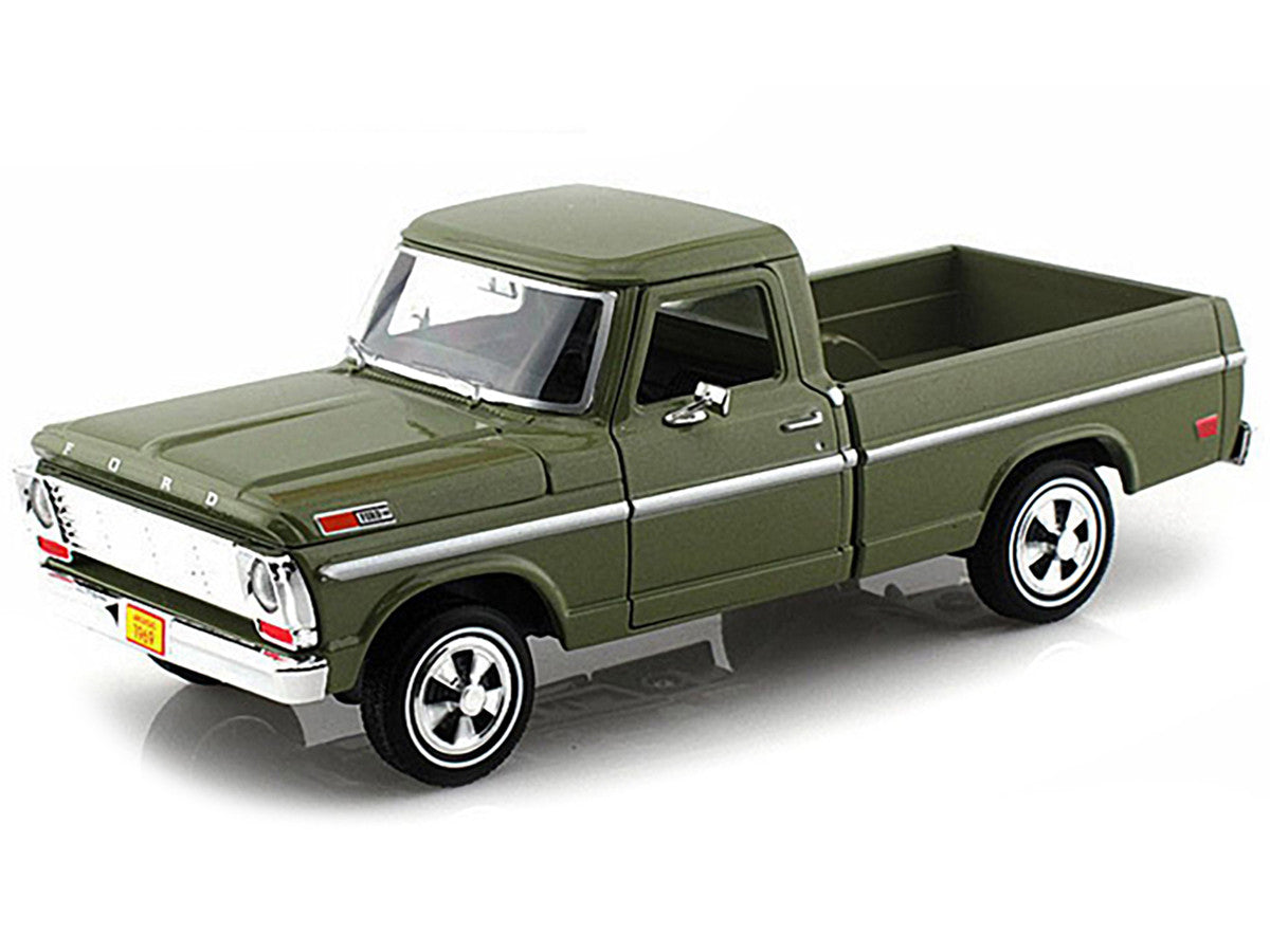 1969 Ford F-100 Pickup Truck Green 1/24 Diecast Model Car by Motormax LuxuryLifeWay Online Store