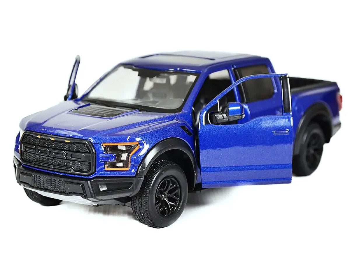 2017 Ford F-150 Raptor Pickup Truck Blue with Black Wheels 1/27 Diecast Model Car by Motormax LuxuryLifeWay Online Store