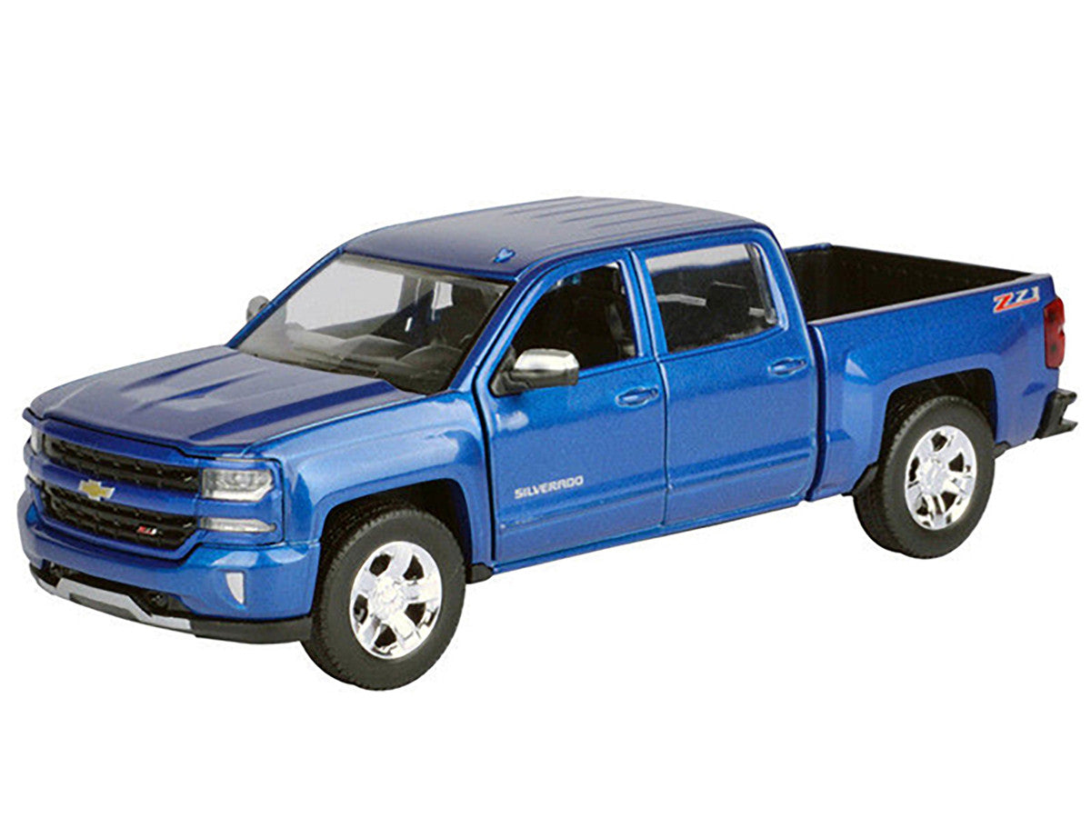 2017 Chevrolet Silverado 1500 LT Z71 Crew Cab Pickup Truck Blue 1/27 Diecast Model Car by Motormax LuxuryLifeWay Online Store