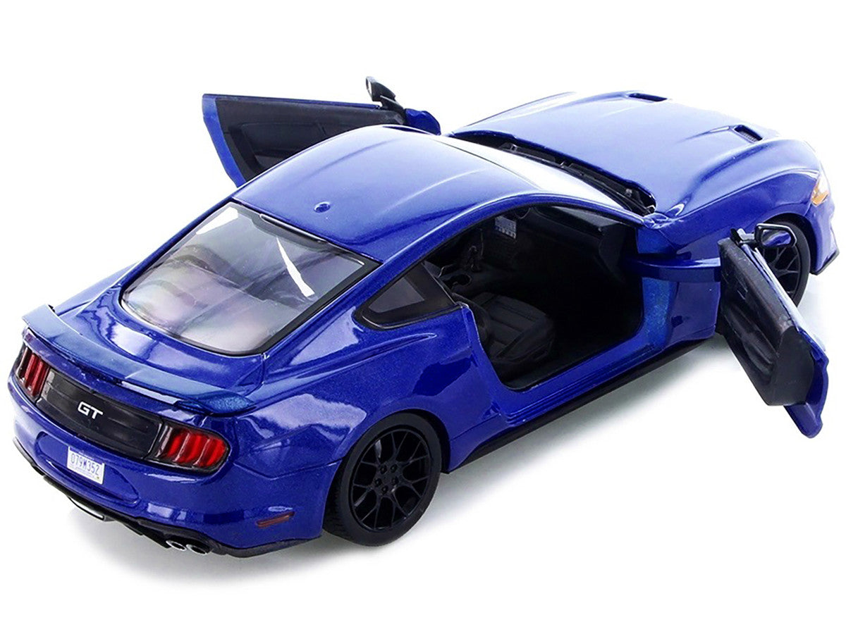 2018 Ford Mustang GT 5.0 Blue with Black Wheels 1/24 Diecast Model Car by Motormax LuxuryLifeWay Online Store