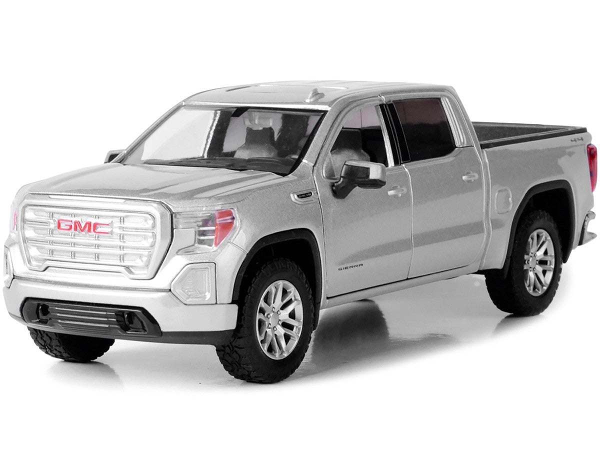 2019 GMC Sierra 1500 SLT Crew Cab Pickup Truck Silver Metallic 1/24-1/27 Diecast Model Car by Motormax LuxuryLifeWay Online Store