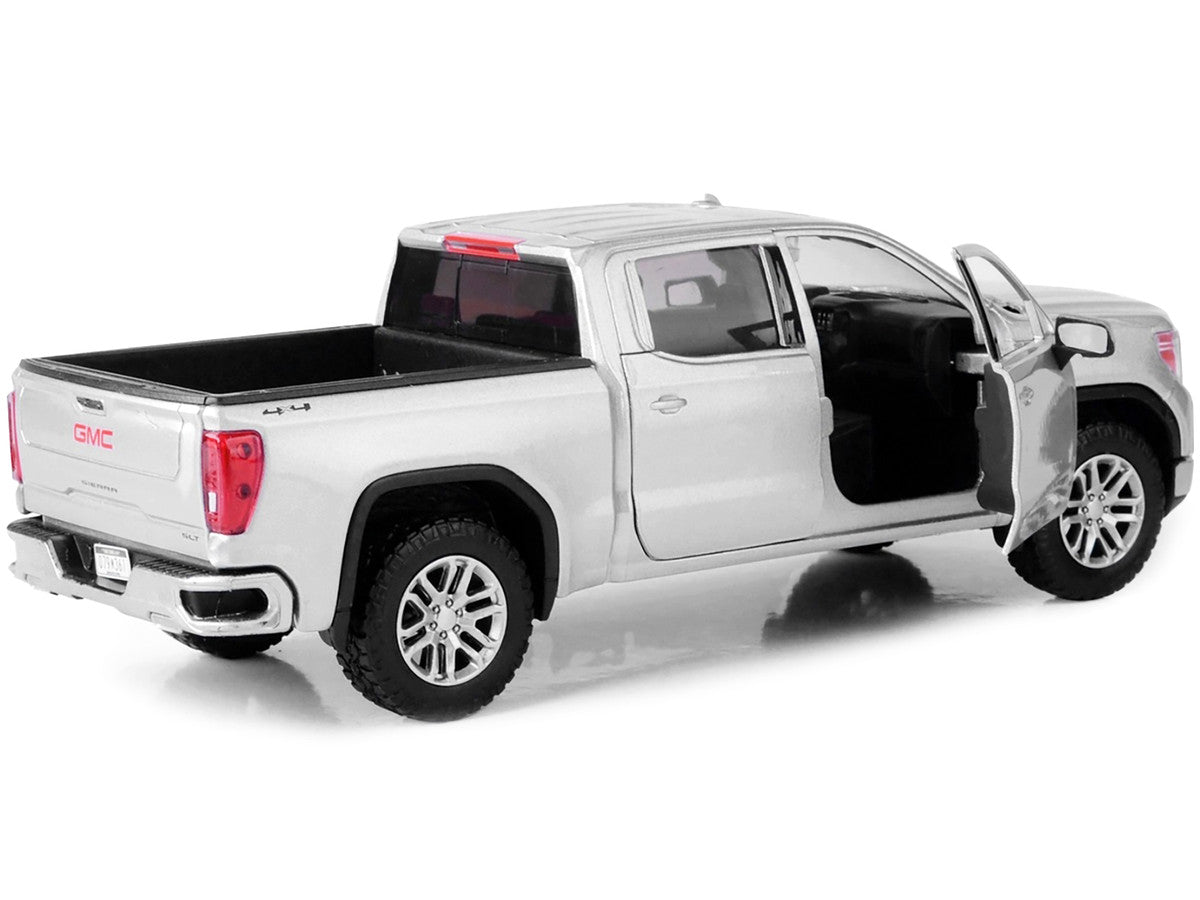 2019 GMC Sierra 1500 SLT Crew Cab Pickup Truck Silver Metallic 1/24-1/27 Diecast Model Car by Motormax LuxuryLifeWay Online Store