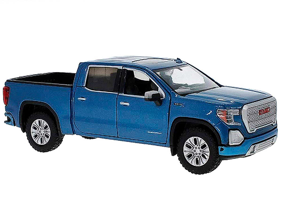 2019 GMC Sierra 1500 Denali Crew Cab Pickup Truck Blue Metallic 1/24-1/27 Diecast Model Car by Motormax LuxuryLifeWay Online Store