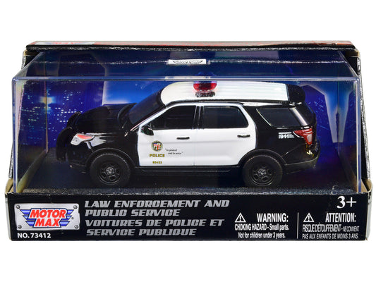 2015 Ford Police Interceptor Utility Black and White "LAPD (Los Angeles Police Department)" 1/43 Diecast Model Car by Motormax LuxuryLifeWay Online Store
