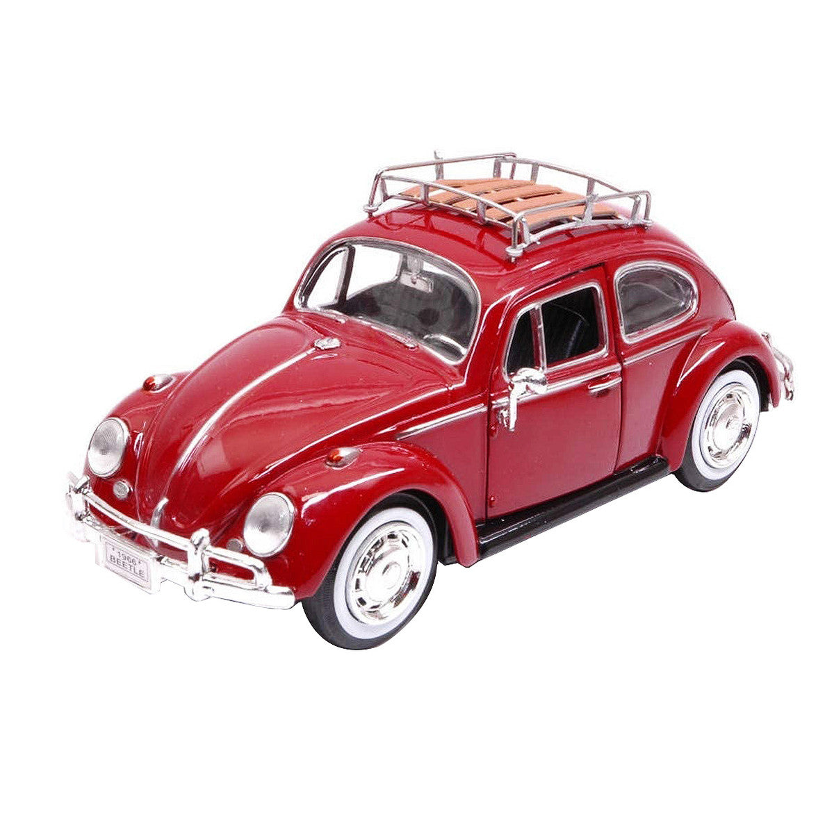 1966 Volkswagen Classic Beetle Red 1/24 Diecast Car Model by Motormax LuxuryLifeWay Online Store