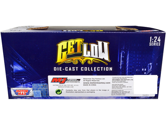 1966 GMC C1000 Fenderside Pickup Truck Lowrider Blue with White Top "Get Low" Series 1/24 Diecast Model Car by Motormax LuxuryLifeWay Online Store
