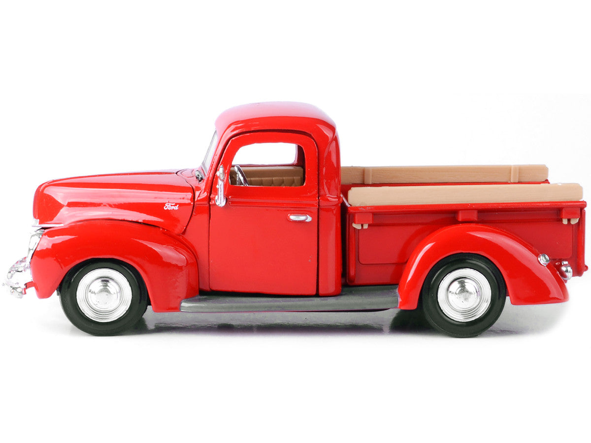 1940 Ford Pickup Truck Red 1/24 Diecast Model Car by Motormax LuxuryLifeWay Online Store