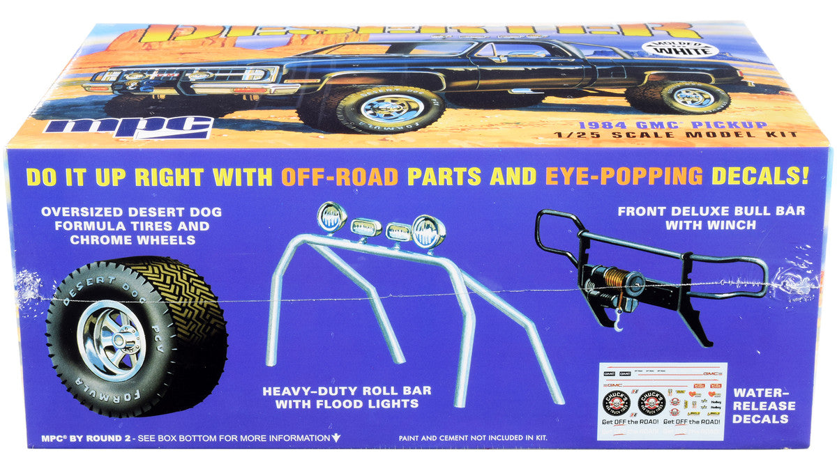 Skill 2 Model Kit 1984 GMC Pickup Truck (Molded in White) "Deserter" 1/25 Scale Model by MPC LuxuryLifeWay Online Store