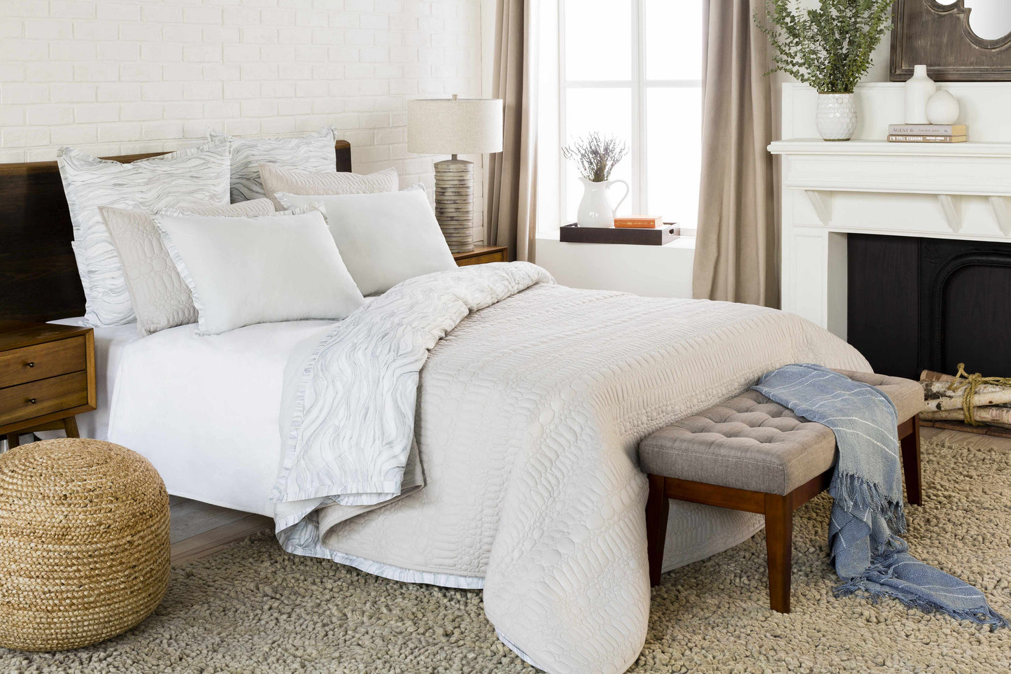 Margos Textured White Bedding LuxuryLifeWay Online Store