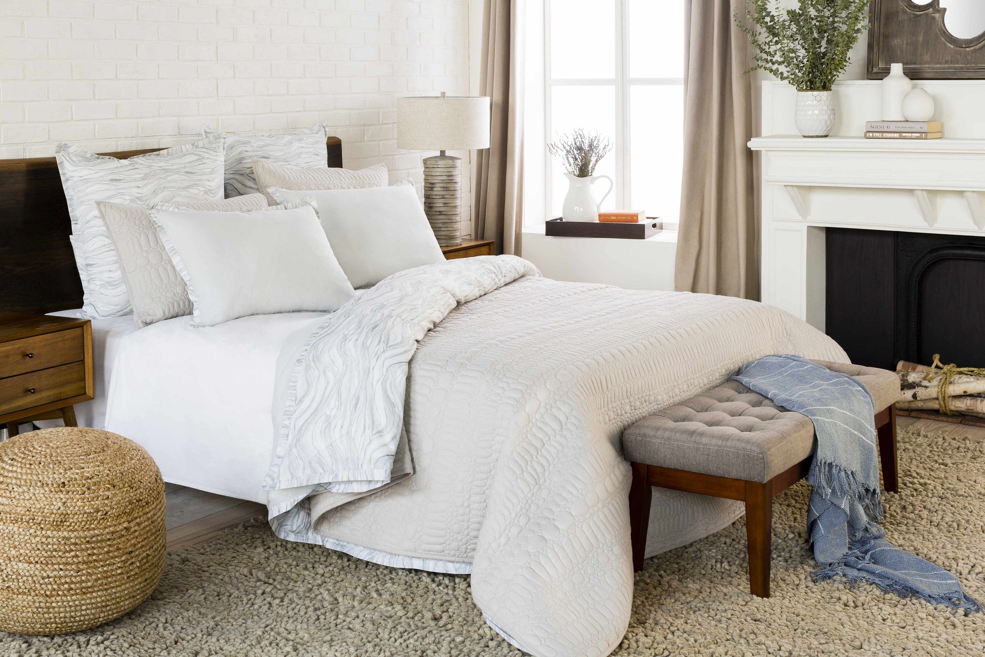Margos Textured White Bedding LuxuryLifeWay Online Store