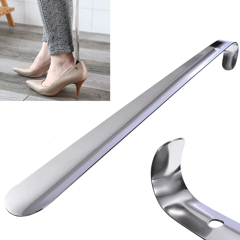 22in Extra Long Handle Shoe Horn Stainless Steel Metal Shoes Remover Shoehorn US