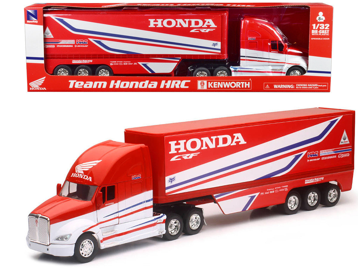 Kenworth Semi-Truck Red and White "Team Honda HRC" 1/32 Diecast Model by New Ray LuxuryLifeWay Online Store