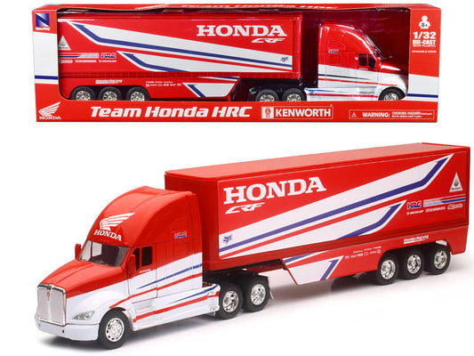 Kenworth Semi-Truck Red and White "Team Honda HRC" 1/32 Diecast Model by New Ray LuxuryLifeWay Online Store