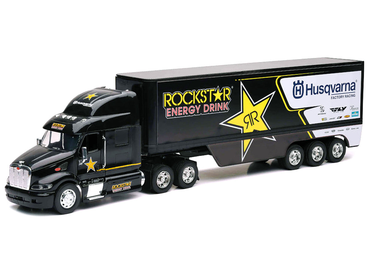 Peterbilt 387 Semi-Truck Black "Rockstar Energy Drink - Husqvarna Factory Racing" 1/32 Diecast Model by New Ray LuxuryLifeWay Online Store