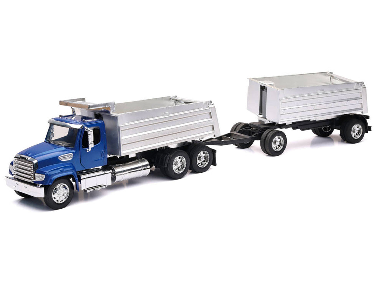 Freightliner 114SD Dump Truck with Twin Dump Body Blue "Long Haul Trucker" Series 1/32 Diecast Model by New Ray LuxuryLifeWay Online Store