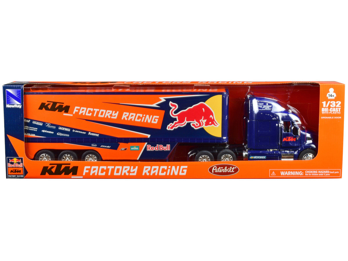 Peterbilt 387 Truck Dark Blue "Red Bull - KTM Factory Racing" 1/32 Diecast Model by New Ray LuxuryLifeWay Online Store