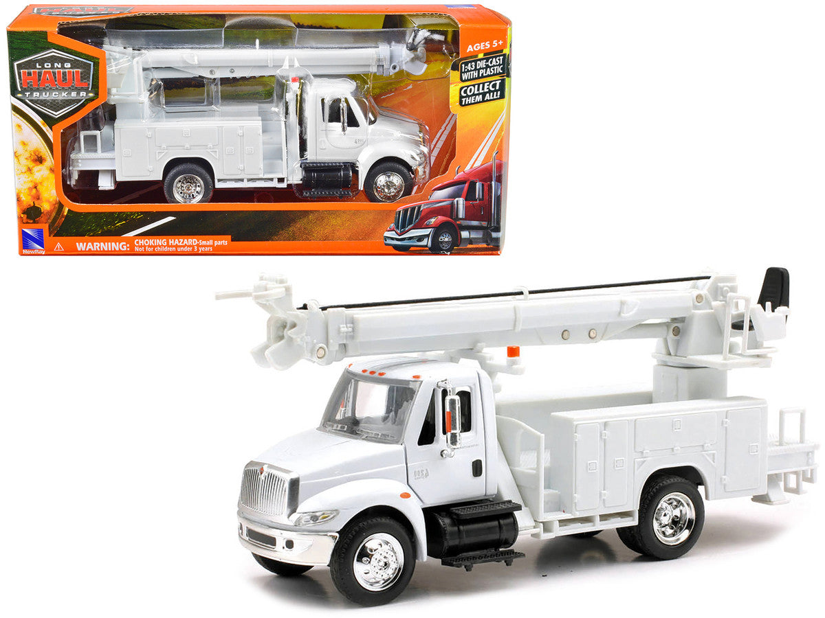 International 4200 Digger Service Truck White "Long Haul Trucker" Series 1/43 Diecast Model by New Ray LuxuryLifeWay Online Store
