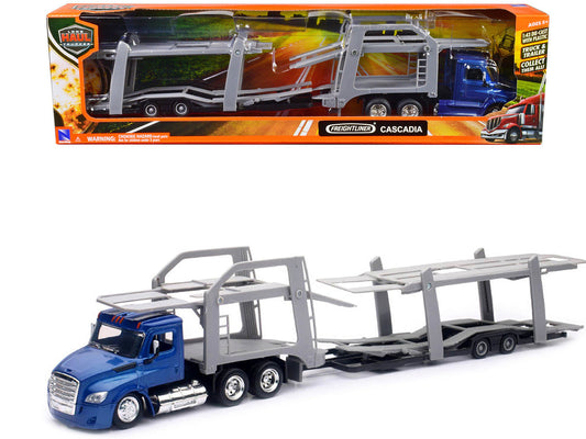 Freightliner Cascadia Auto Transporter Blue Metallic "Long Haul Trucker" Series 1/43 Diecast Model by New Ray LuxuryLifeWay Online Store
