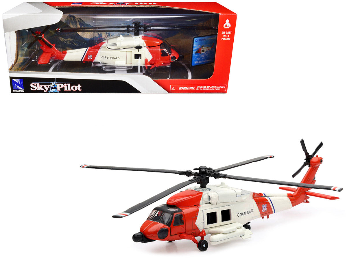 Sikorsky HH-60J Jayhawk Helicopter Red and White "United States Coast Guard" "Sky Pilot" Series 1/60 Diecast Model by New Ray LuxuryLifeWay Online Store