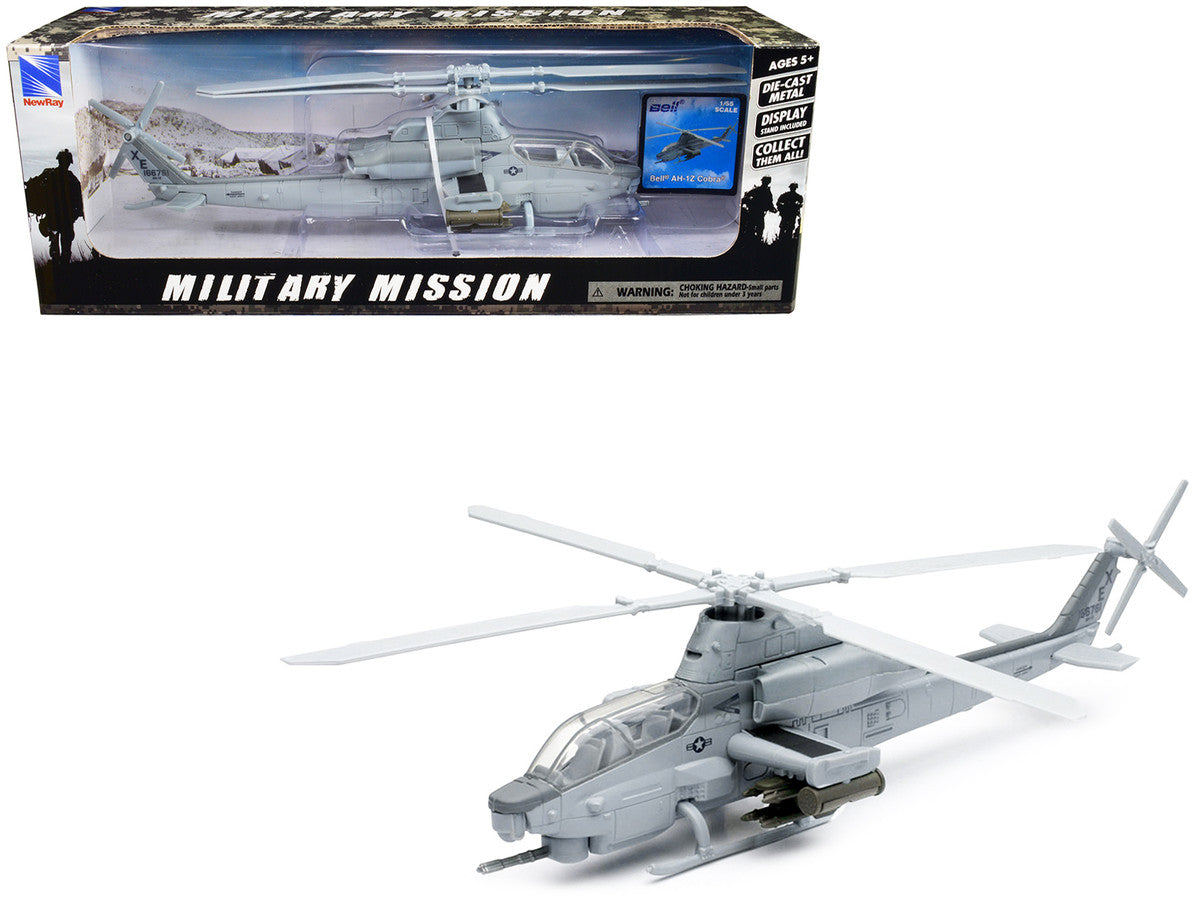 Bell AH-1Z Cobra Helicopter Gray "US Air Force" "Military Mission" Series 1/55 Diecast Model by New Ray LuxuryLifeWay Online Store