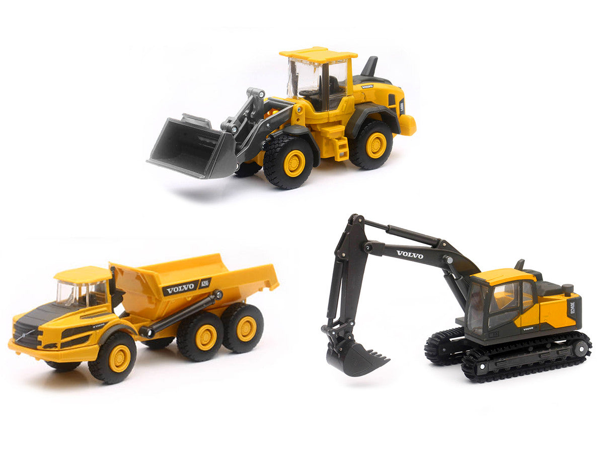 "Volvo Construction Vehicles" Set of 3 pieces Diecast Models by New Ray LuxuryLifeWay Online Store