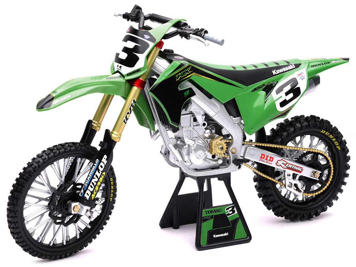 Kawasaki KX 450F Dirt Bike Motorcycle #3 Eli Tomac Green and Black "Kawasaki Racing Team" 1/6 Diecast Model by New Ray LuxuryLifeWay Online Store