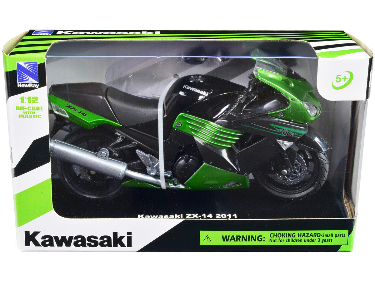 2011 Kawasaki ZX-14 Ninja Green Motorcycle Model 1/12 by New Ray LuxuryLifeWay Online Store