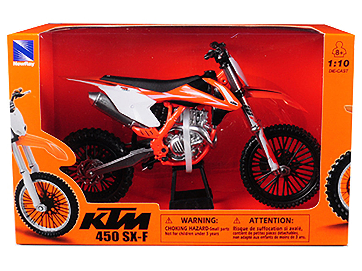 KTM 450 SX-F Dirt Bike Orange and White 1/10 Diecast Motorcycle Model by New Ray LuxuryLifeWay Online Store