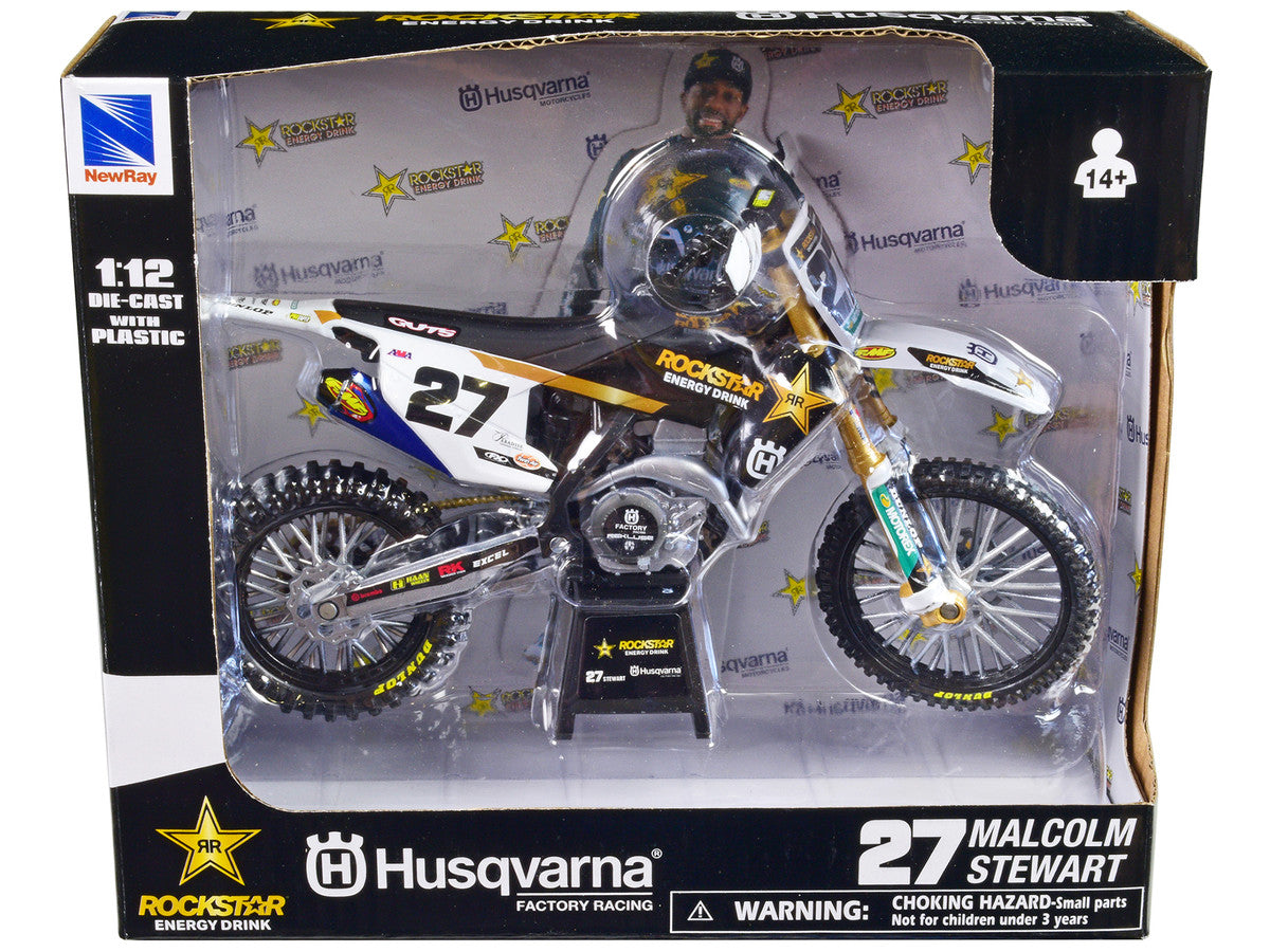 Husqvarna FC450 Motorcycle #27 Malcolm Stewart "Rockstar Energy Drink" 1/12 Diecast Model by New Ray LuxuryLifeWay Online Store
